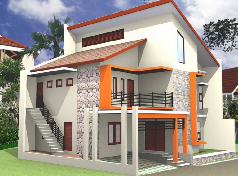 Desain Atap Rumah Minimalis Lantai 2 1 - 8 Desain Rumah Lahan Sempit Dengan Dua Lantai yang Keren dan Minimalis